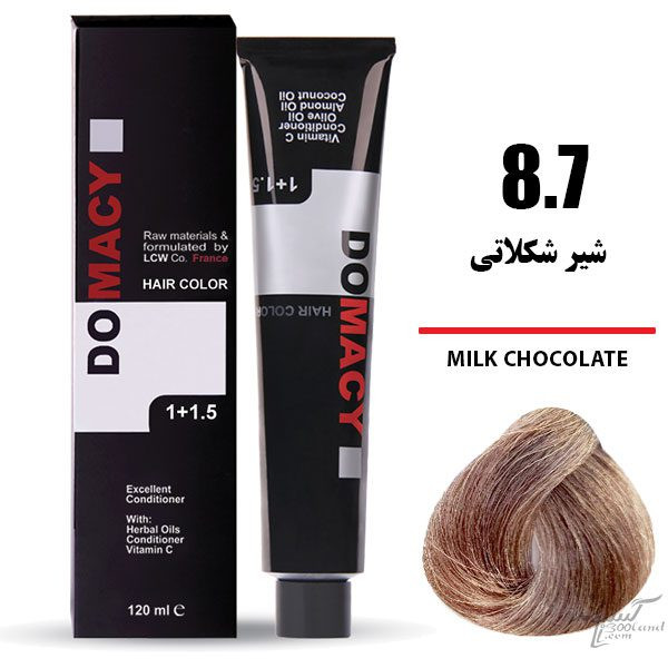رنگ مو دوماسی DOMACY شیر شکلاتی سری شکلاتی 8.7
