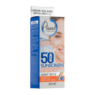 فلوئید ضدآفتاب پیکسل رنگی بژ روشن شماره 1 با SPF50 مناسب انواع پوست حجم 50 میلی لیتر