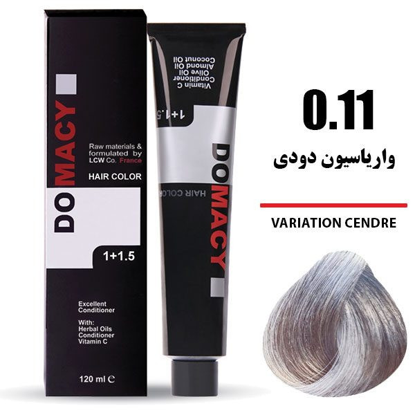 رنگ مو دوماسی DOMACY واریاسیون دودی سری واریاسیون شماره 011 حجم 120 میل