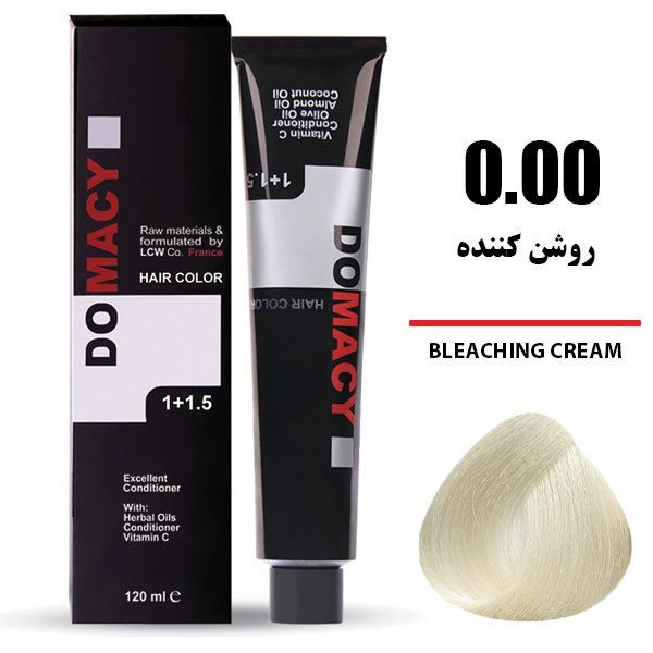 رنگ مو دوماسی DOMACY روشن کننده سری واریاسیون شماره 0.00 حجم 120 میل
