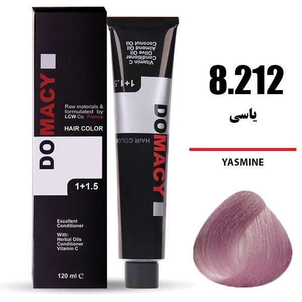 رنگ مو دوماسی DOMACY یاسی سری فشن شماره 8.212 حجم 120 میل