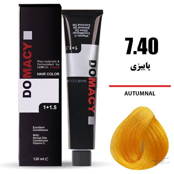 رنگ مو دوماسی DOMACY پاییزی سری مسی شماره 7.40 حجم 120 میل