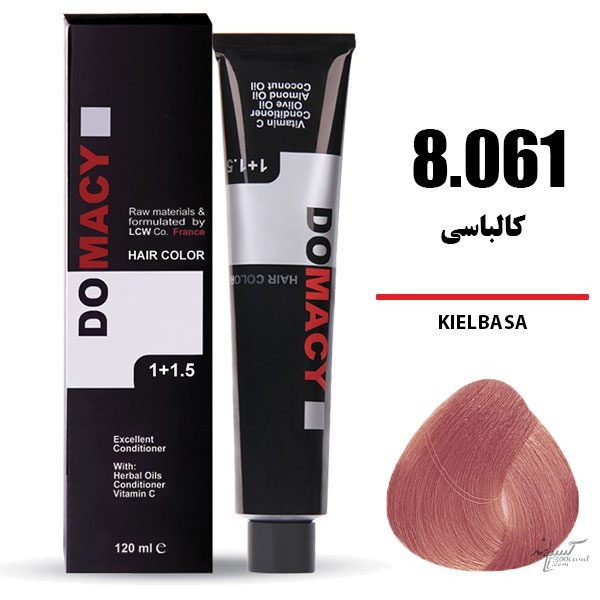 رنگ مو دوماسی DOMACY رنگ کالباسی سری ترکیبی شماره 8.061 حجم 120 میل