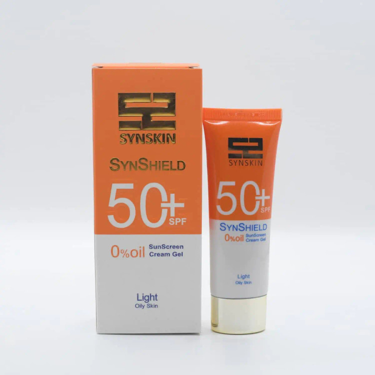 ژل کرم ضد آفتاب ساین اسکین مدل Syn Shield رنگی لایت SPF50 مناسب پوست چرب 50 میل