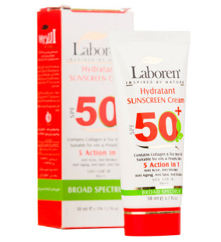 کرم ضد آفتاب لابورن بی رنگ با SPF50 مناسب پوست چرب و جوش دار حجم 50 میلی لیتر