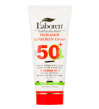 کرم ضد آفتاب لابورن بی رنگ با SPF50 مناسب پوست چرب و جوش دار حجم 50 میلی لیتر